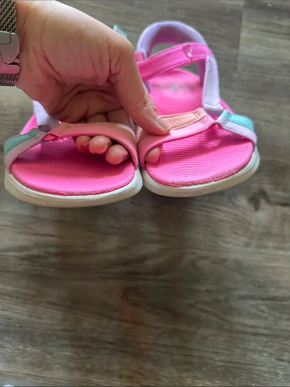 Skechers Girls Pink Pastel Accent Sport Sandals
